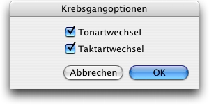 Dialogbox Krebsgangoptionen